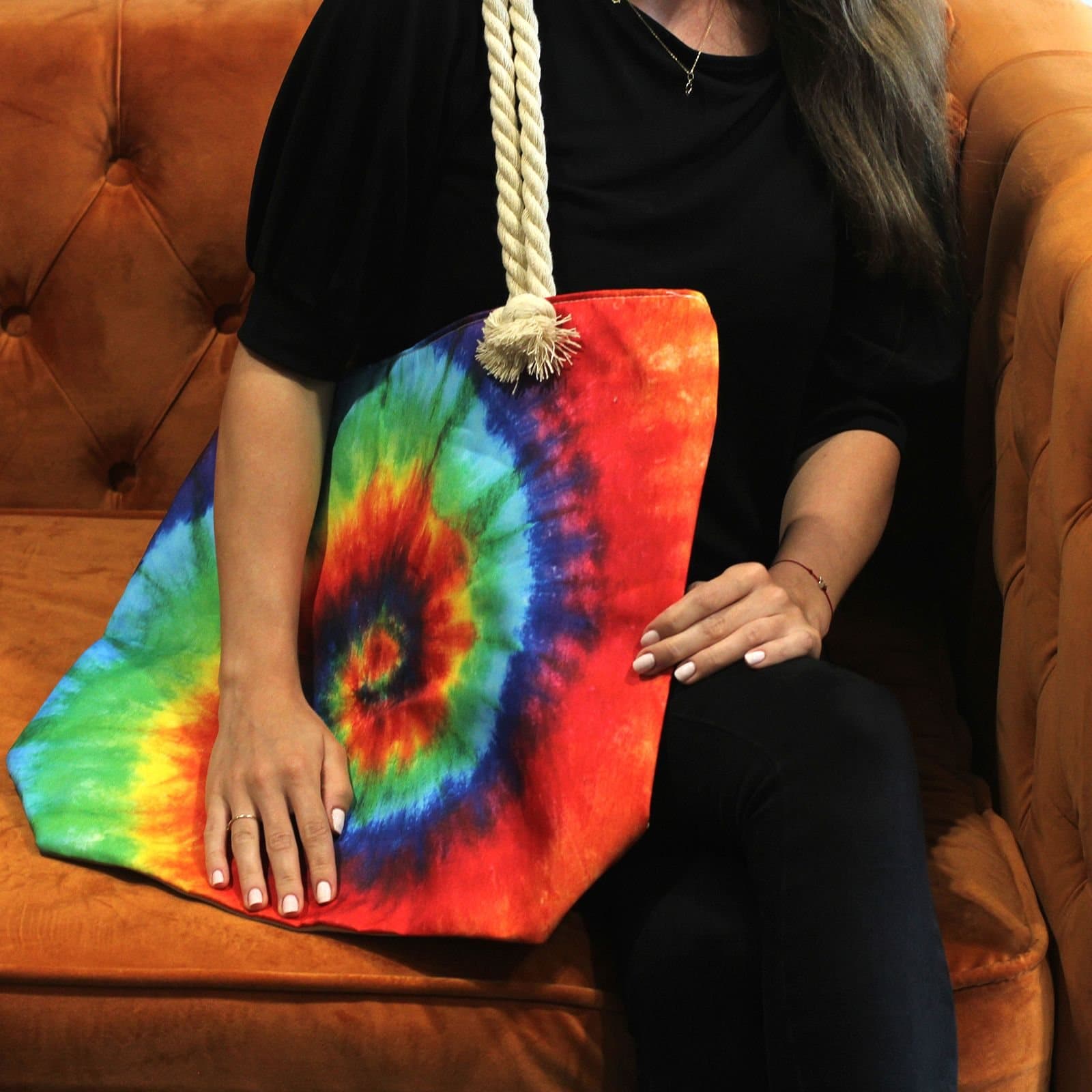Psychedelic splash bag in Deep Dive with a vibrant printed colour splash