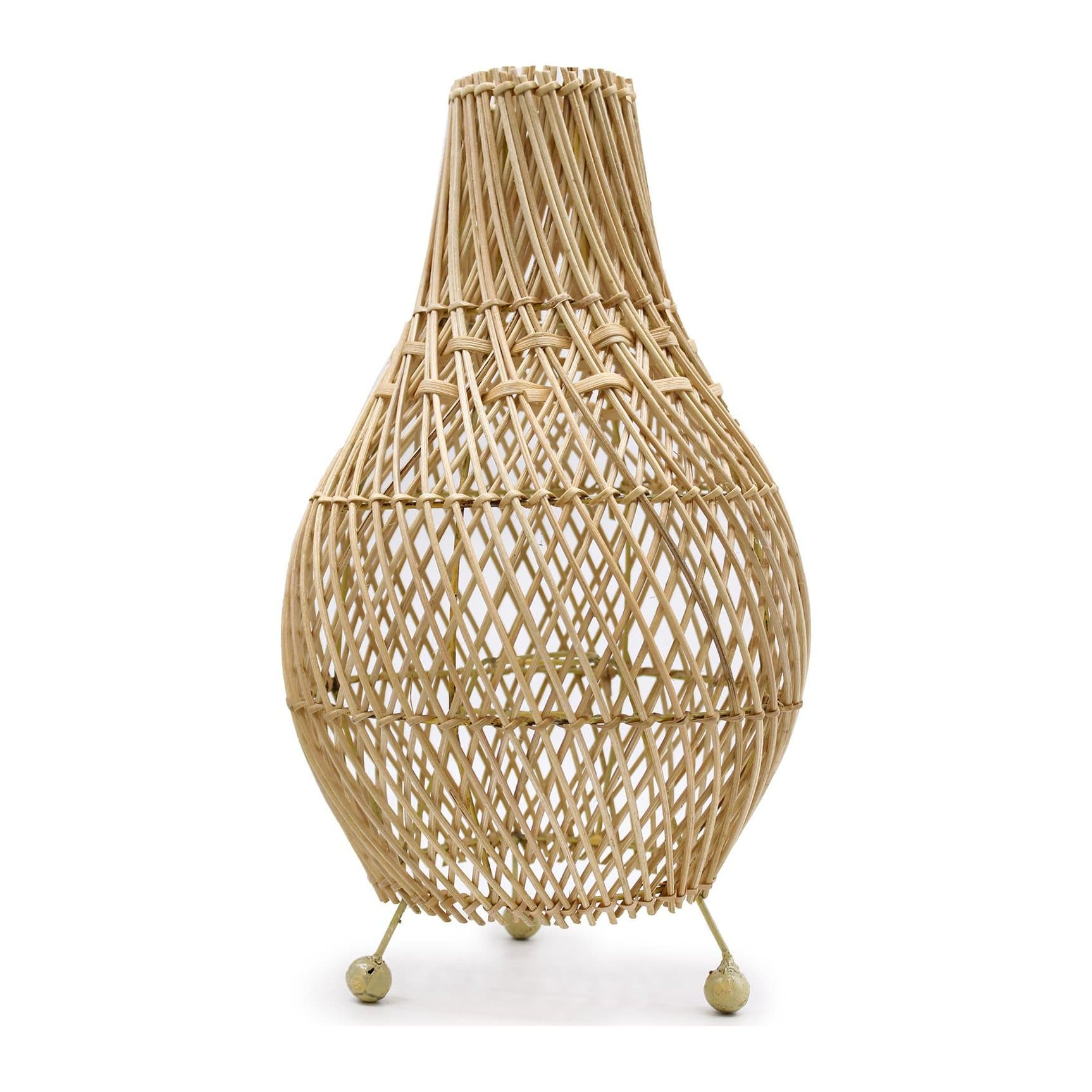 Woven rattan table lamp