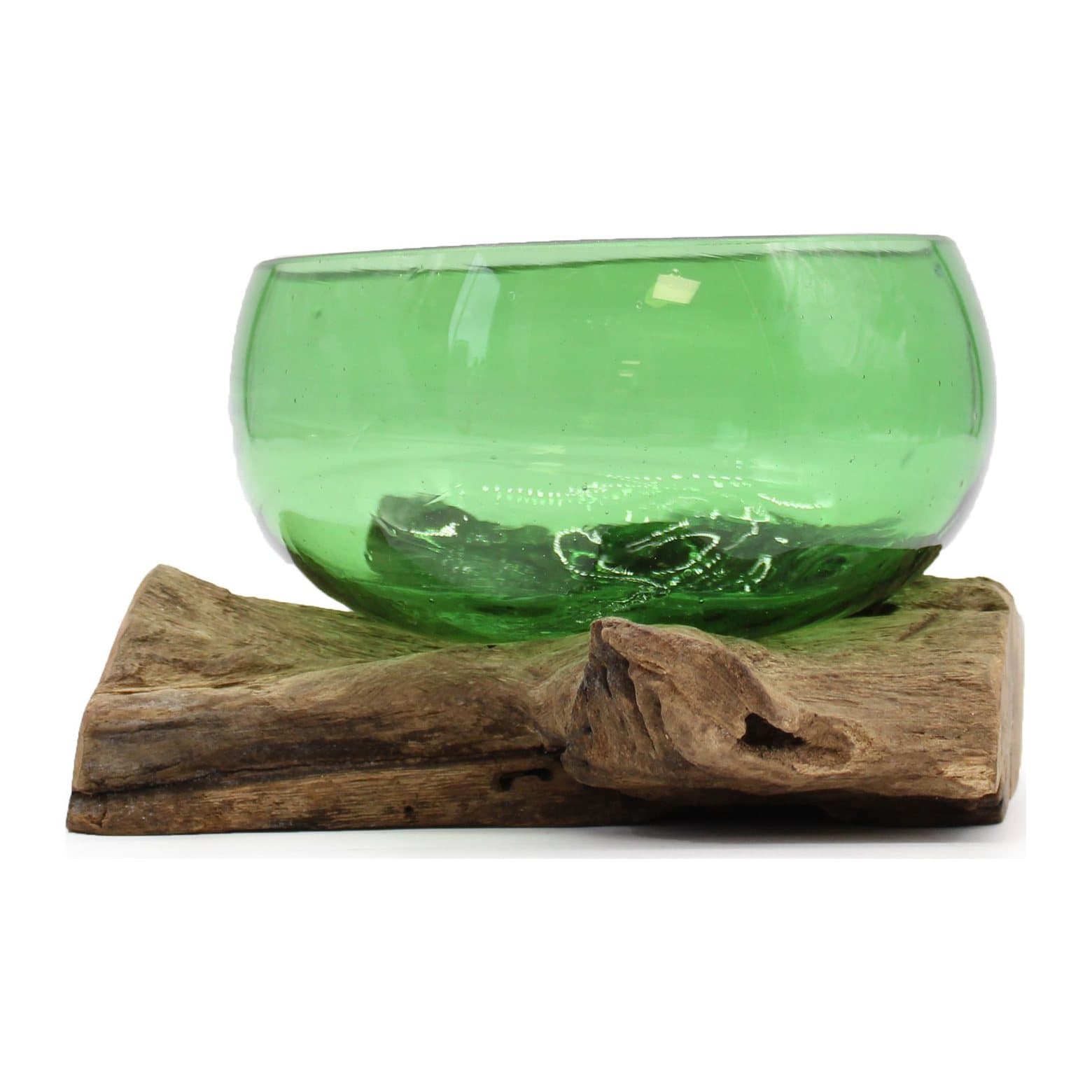 Recycled beer bottle glass bowl