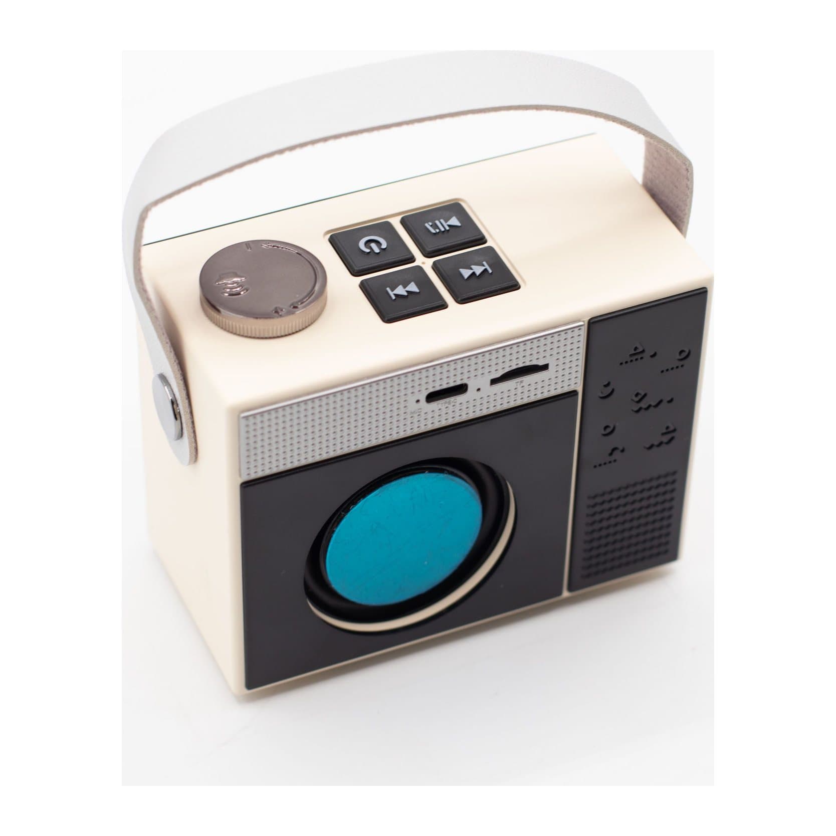 Retro gramophone Bluetooth speaker with a wood-effect base
