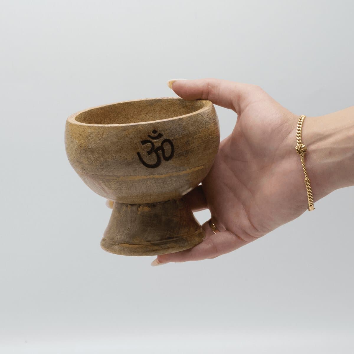 Carved mango wood ritual bowl
