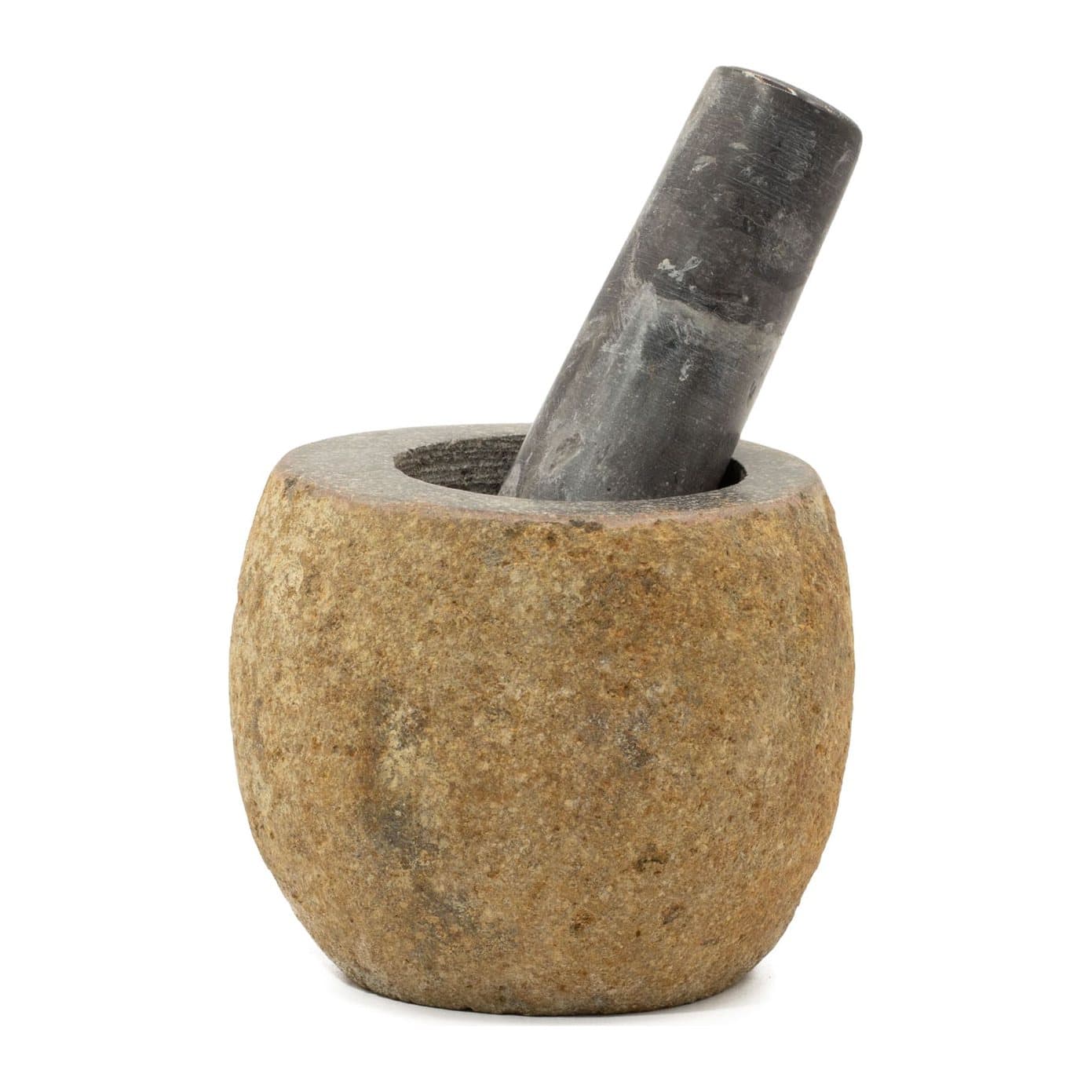 Natural riverstone pestle and mortar