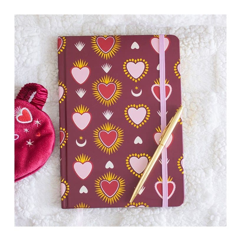 A5 notebook with a sacred heart print