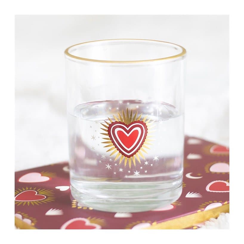 Sacred heart lowball glass