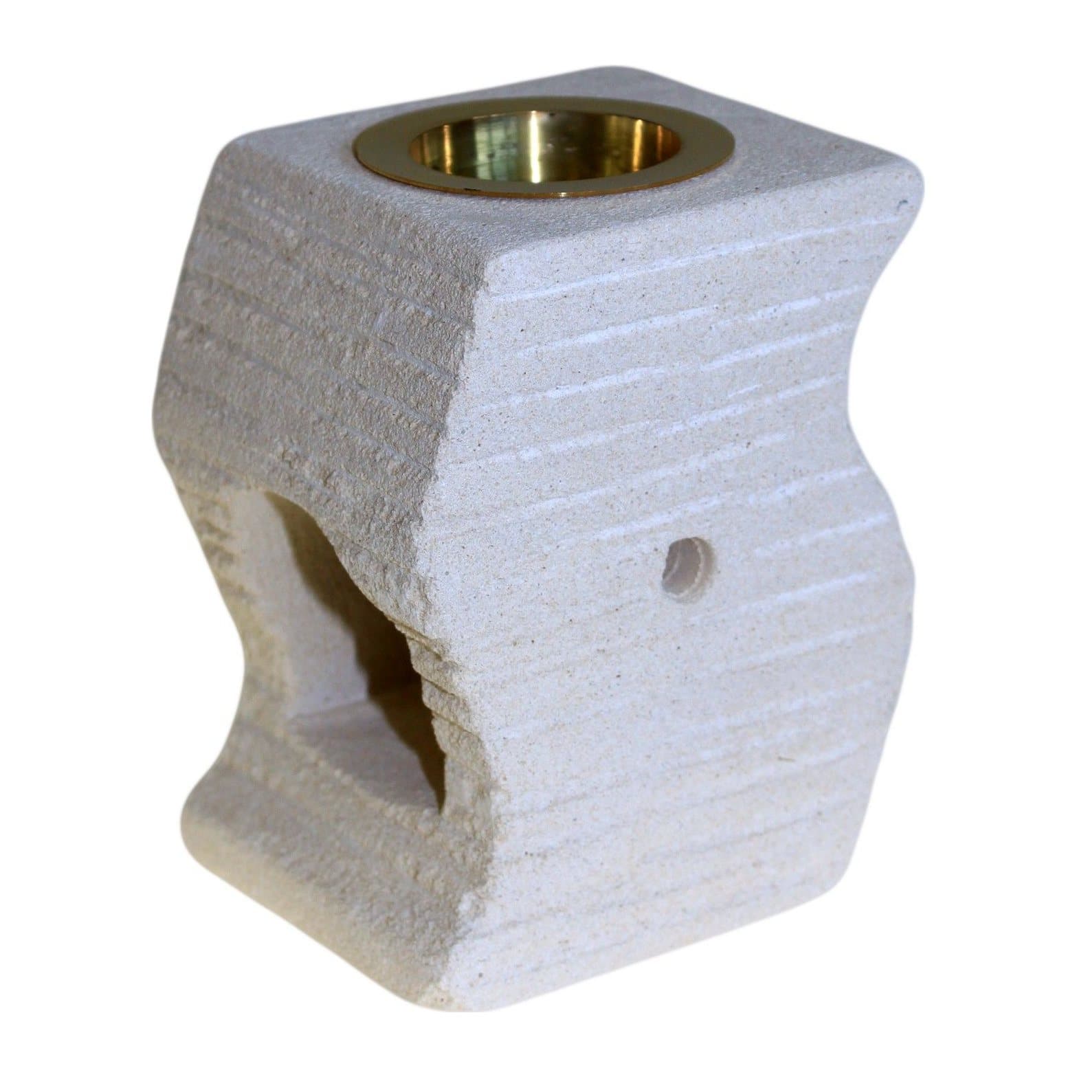 Hand-carved sandstone oil burner