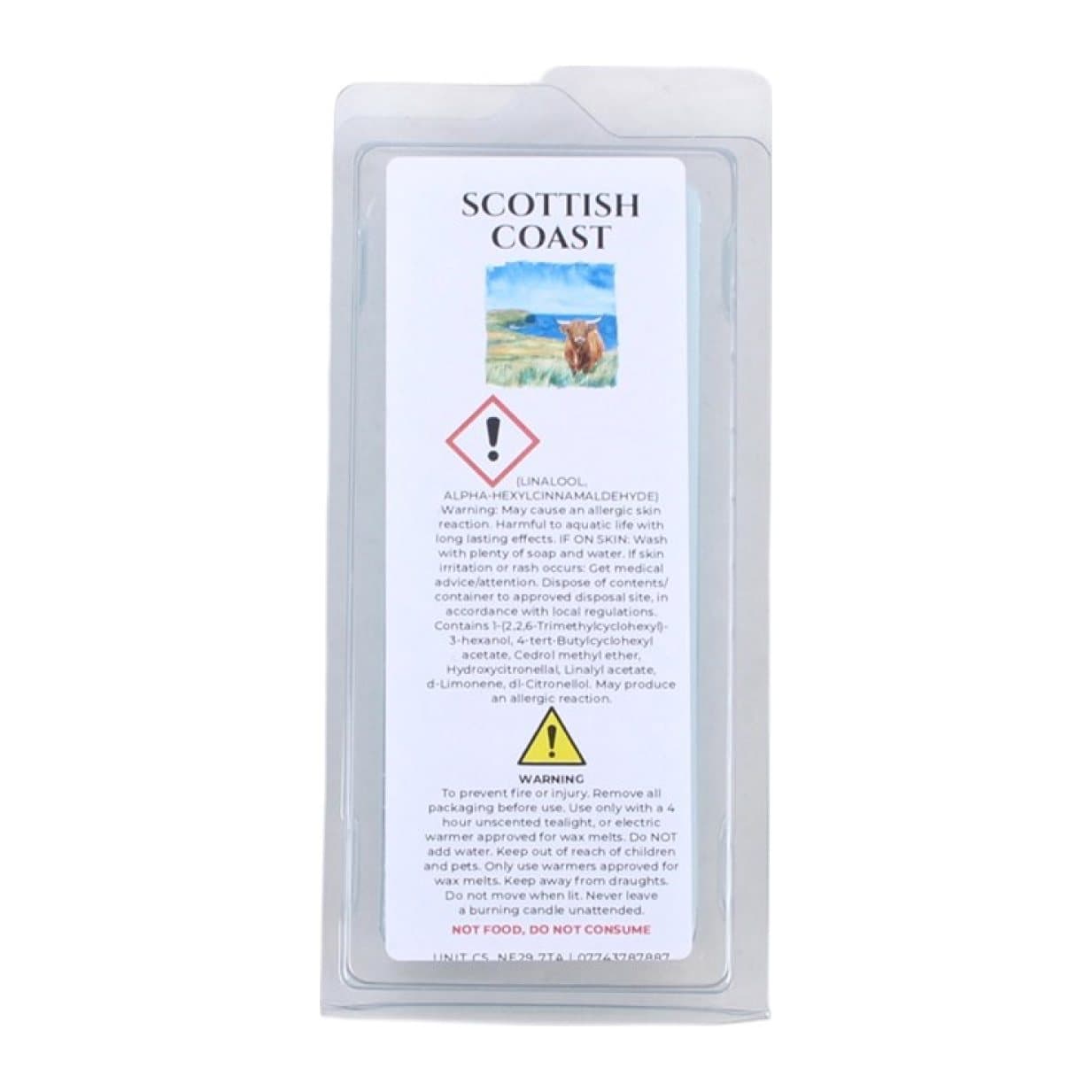 Scottish Coast 50 g wax melt snap bar of five segments
