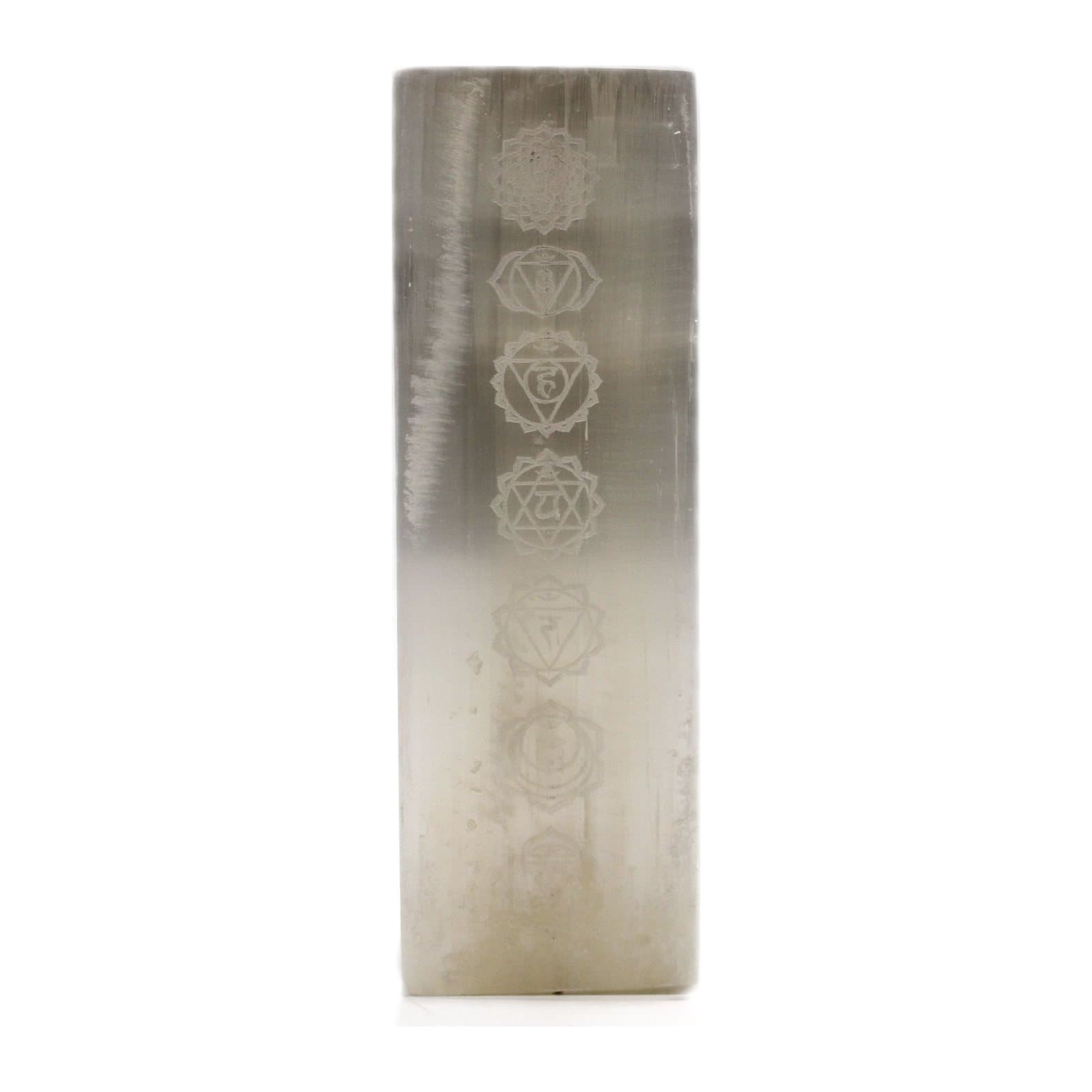 Selenite block lamp made from natural selenite stone