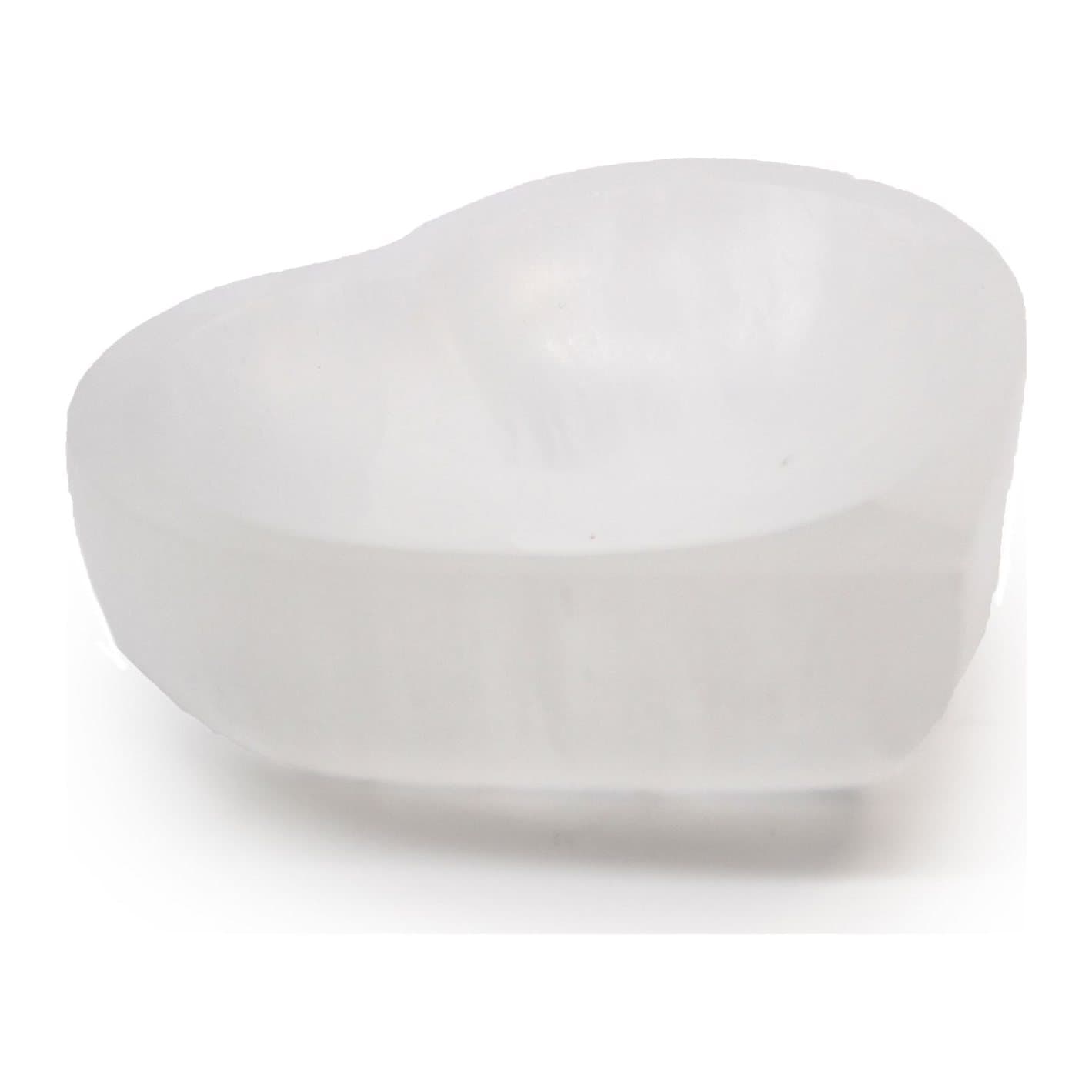 Heart-shaped selenite bowl