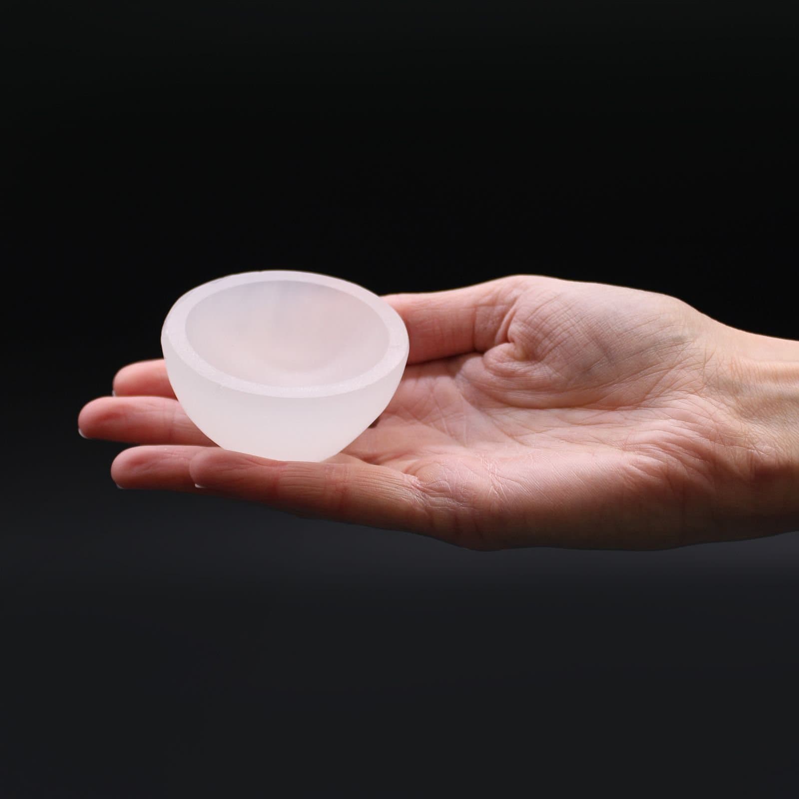 Round selenite bowl