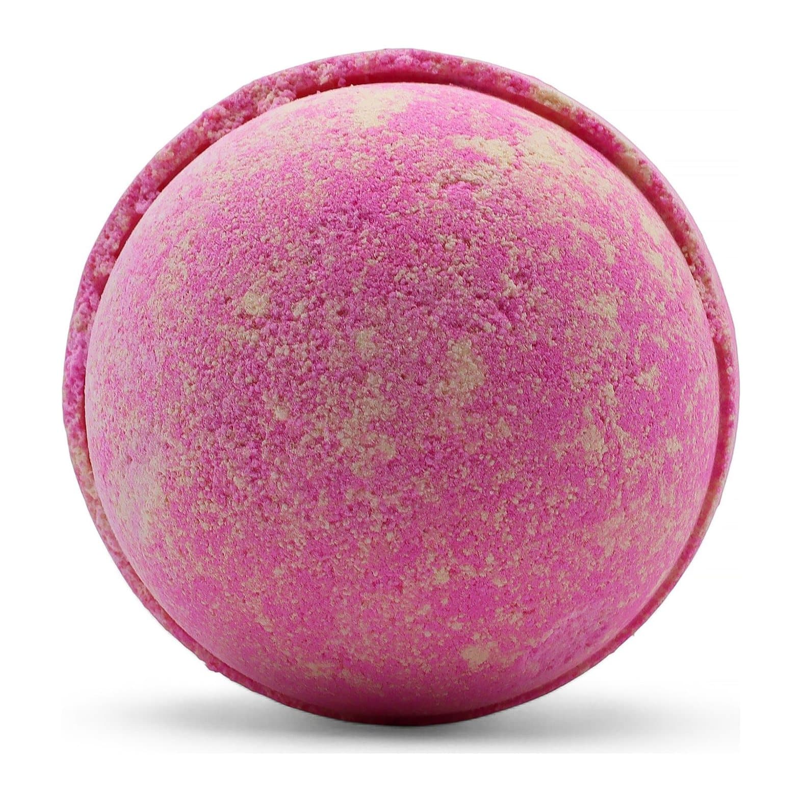 Three soft pink bath bombs with subtle colour variation