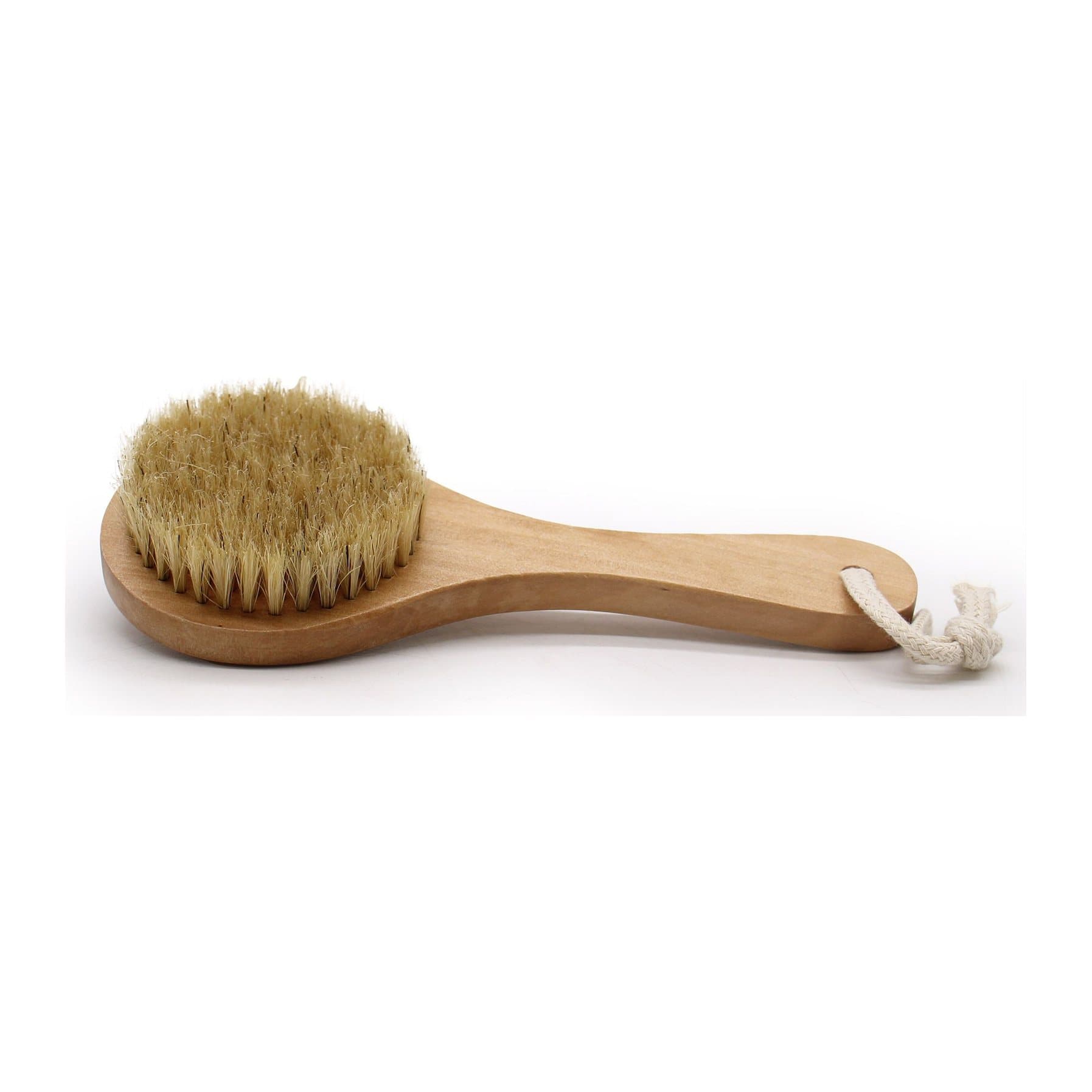 Short handle body scrub brush with boar hair