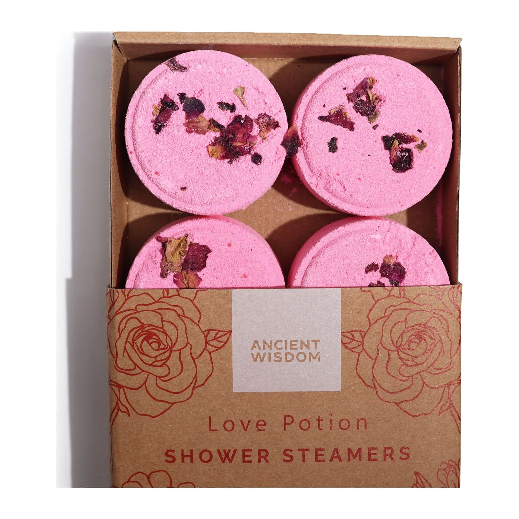 Gift pack of four individually shrink-wrapped shower steamers