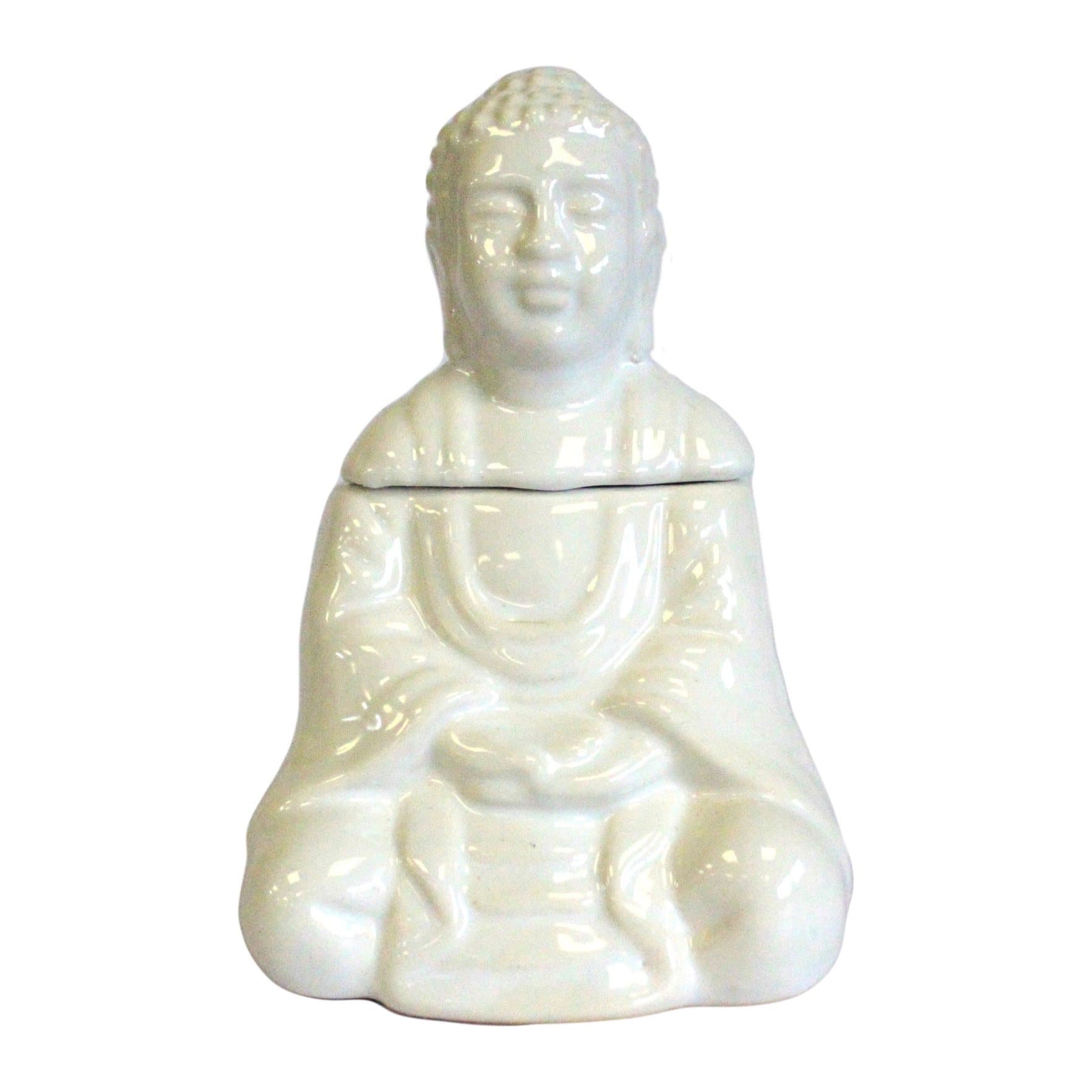 Glazed ceramic sitting Buddha oil burner