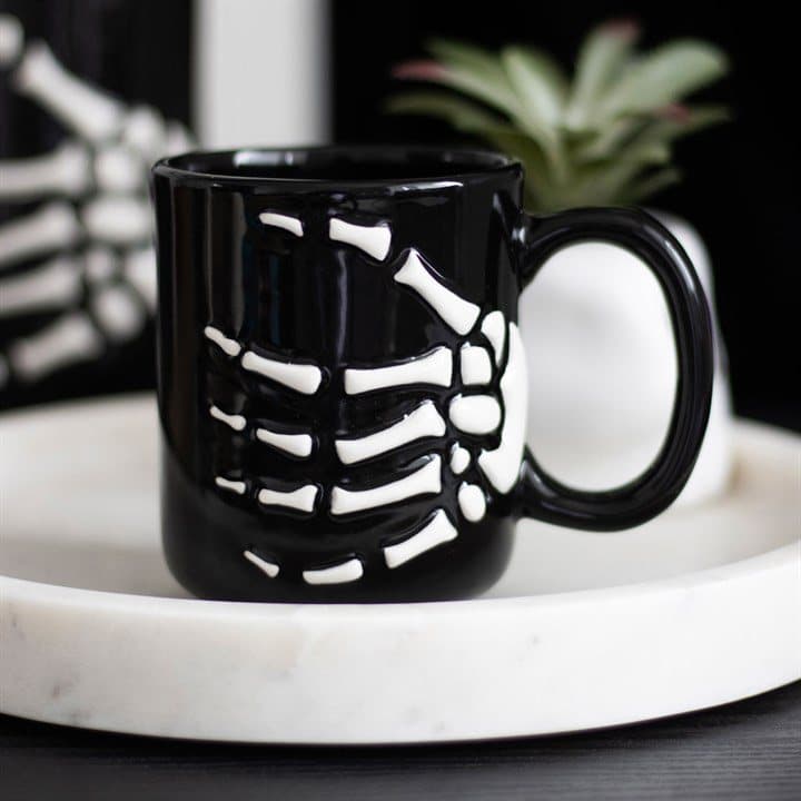 Skeleton hand mug