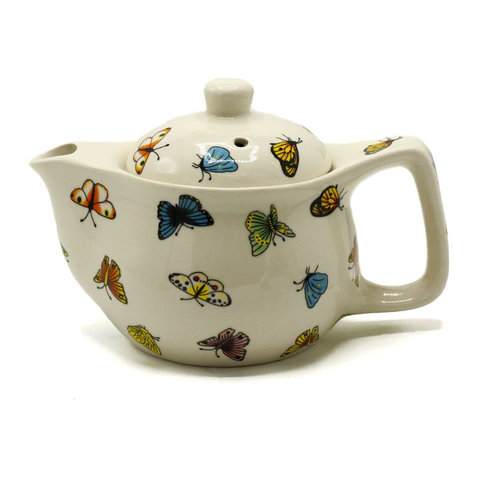 Small ceramic teapot with butterflies