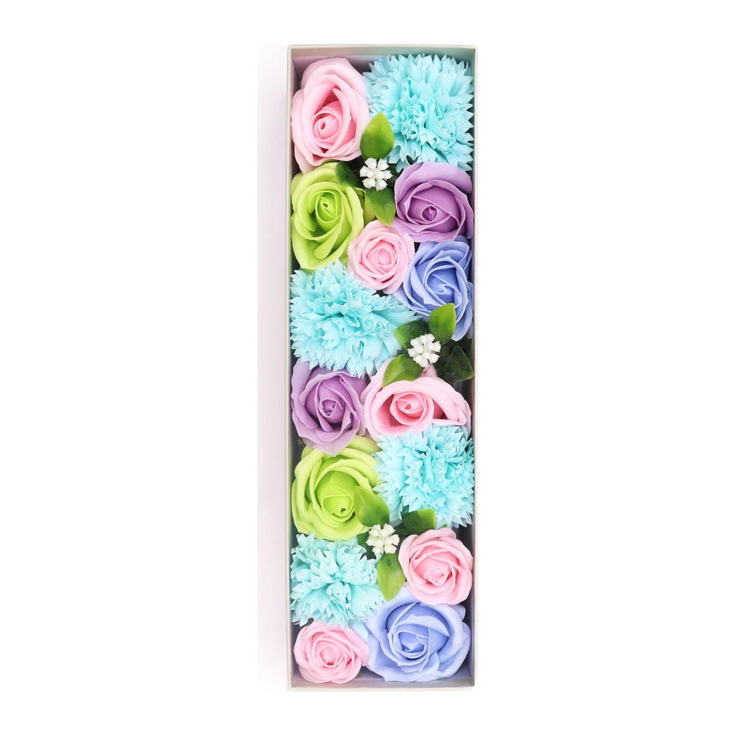 Long gift box of soap roses