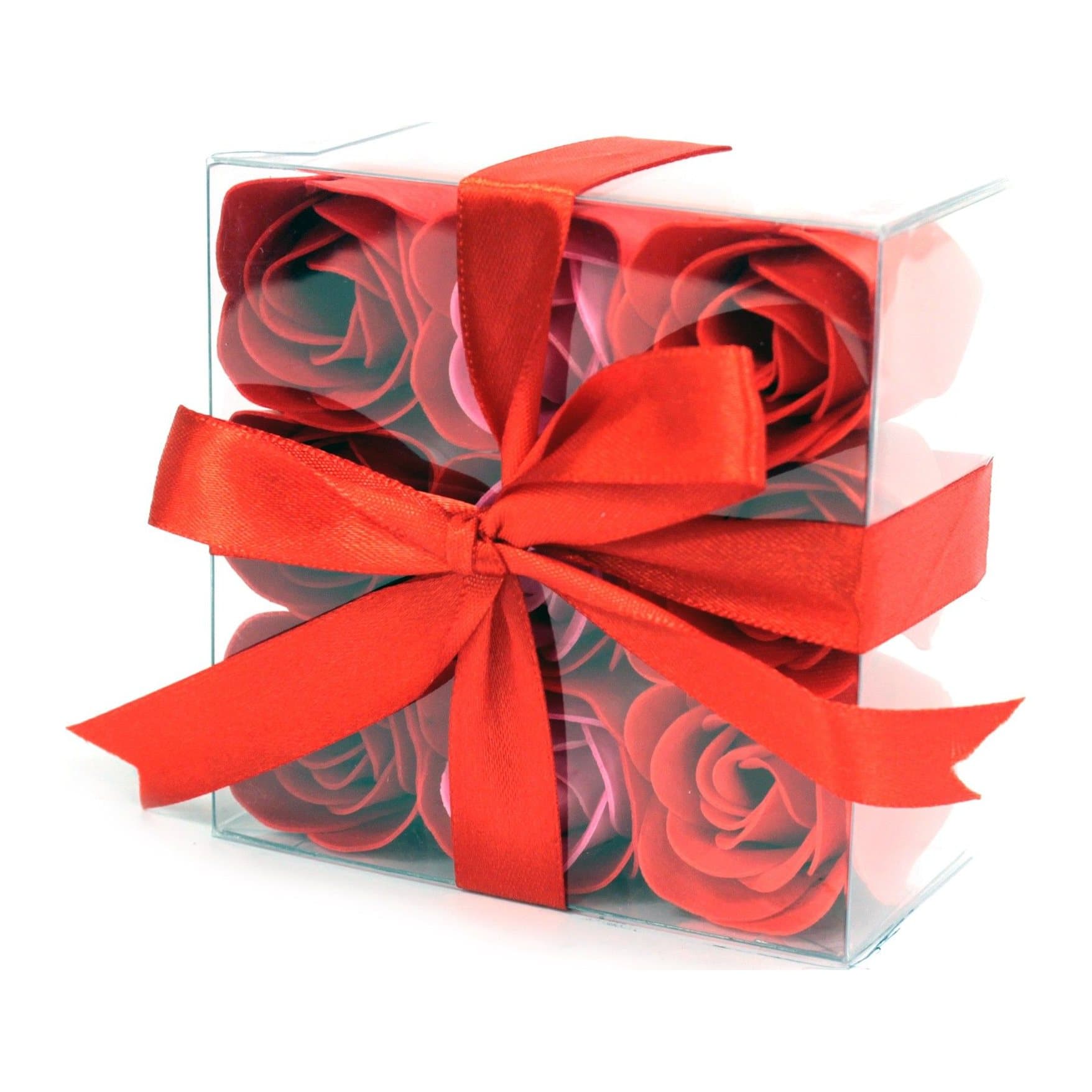 Bath soap roses in red or pink, set of 9