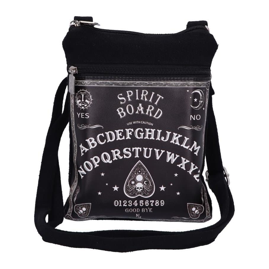 Black and white Spirit Board shoulder bag with the alphabet and YES and NO