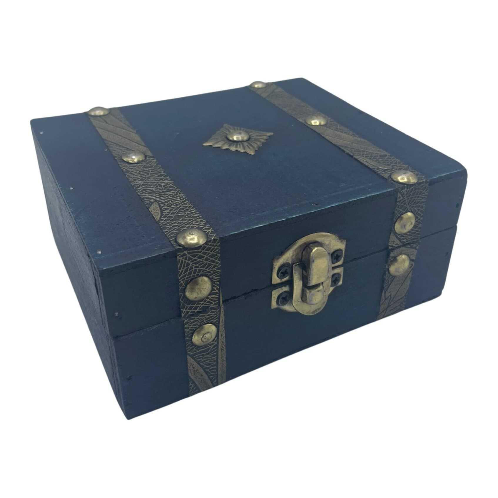 Square tea chest in teal or grey