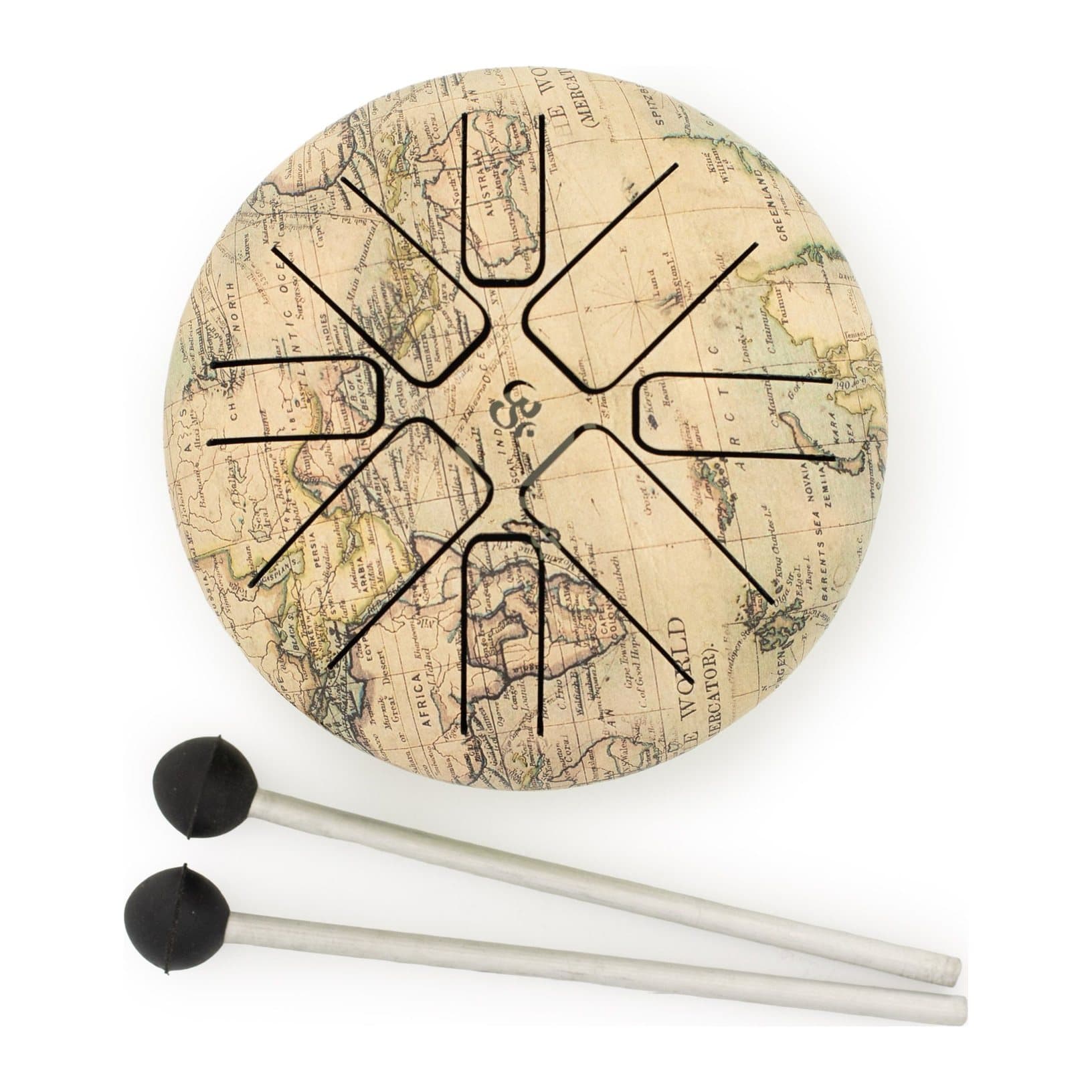 Steel tongue drum with an atlas finish