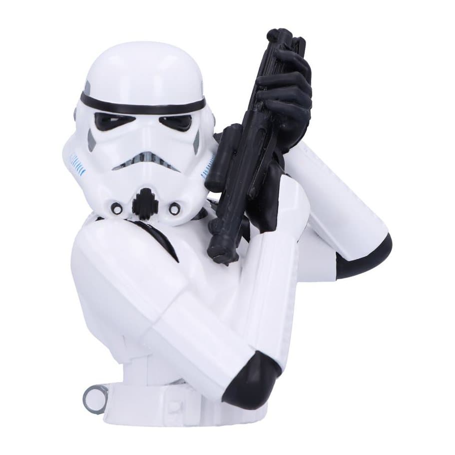 Hand-painted resin Stormtrooper bust with blaster raised