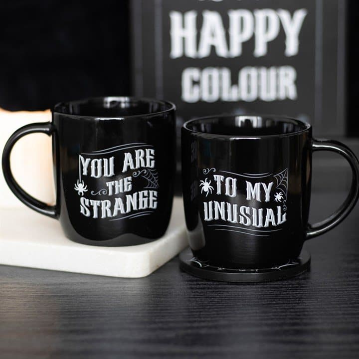 Two black gothic couples mugs