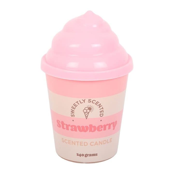 Strawberry ice cream tub candle