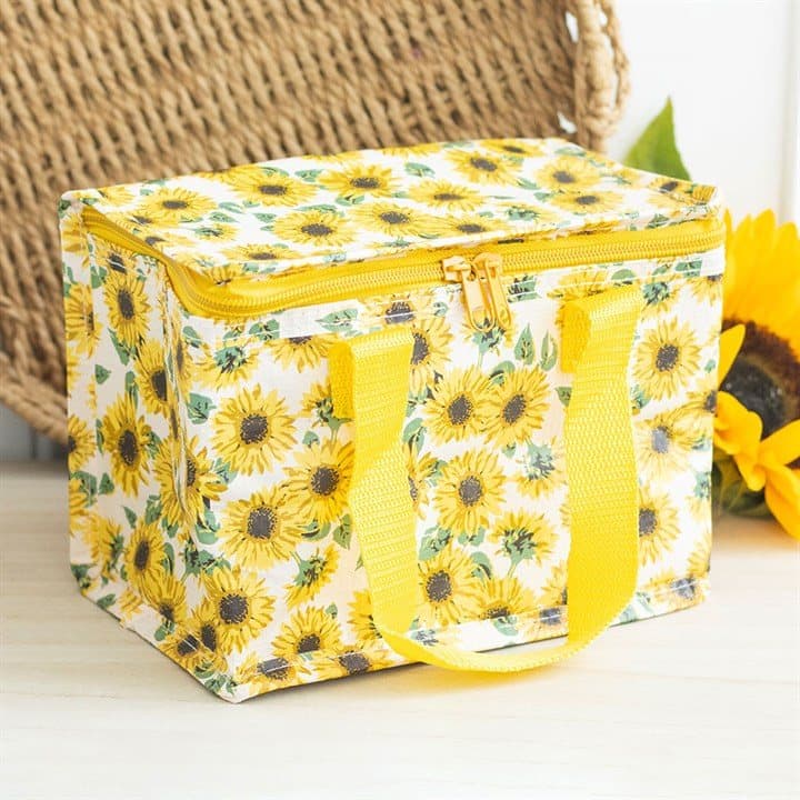 Lunch bag with a bright sunflower design