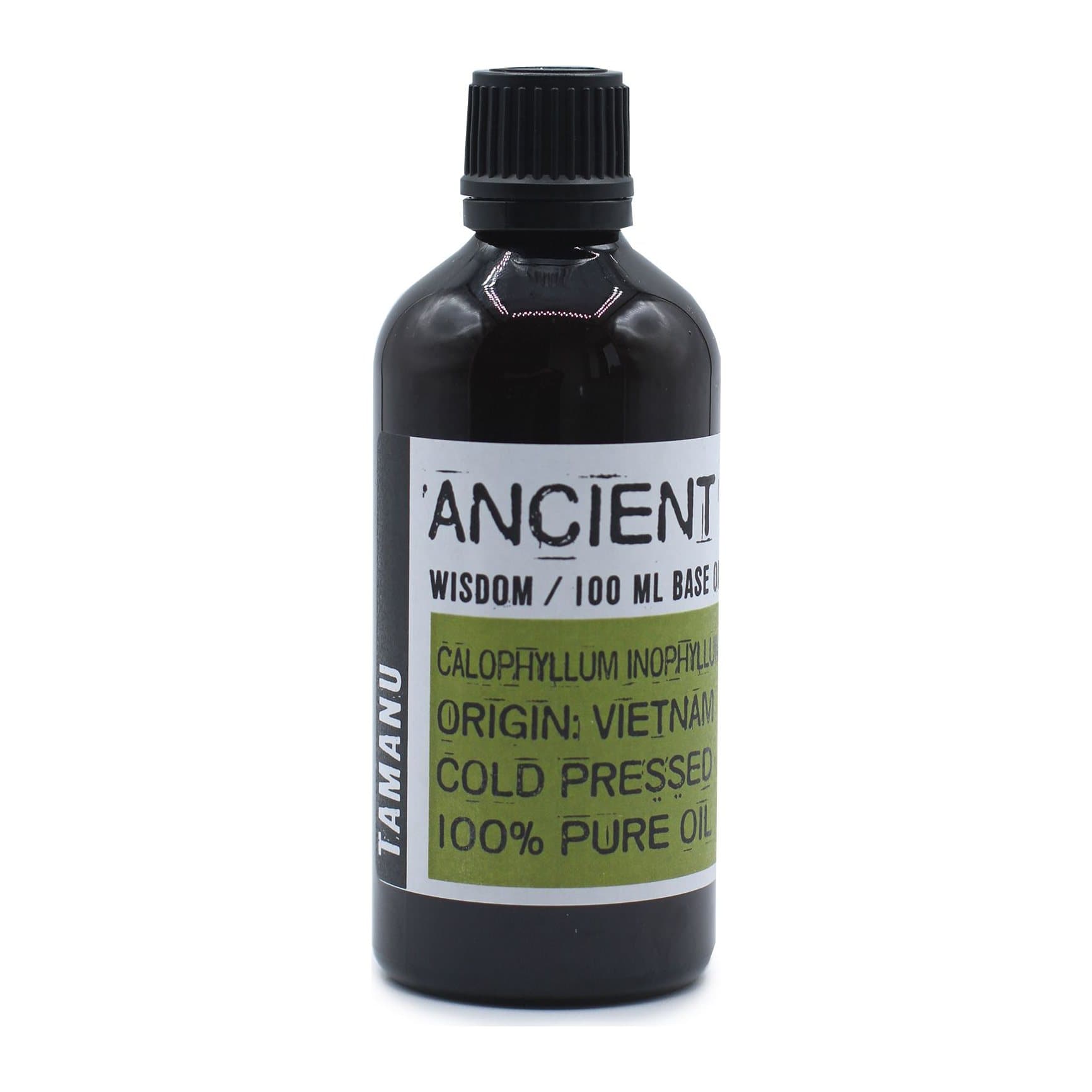 Tamanu oil, a fatty nut oil, in 50 ml or 100 ml sizes