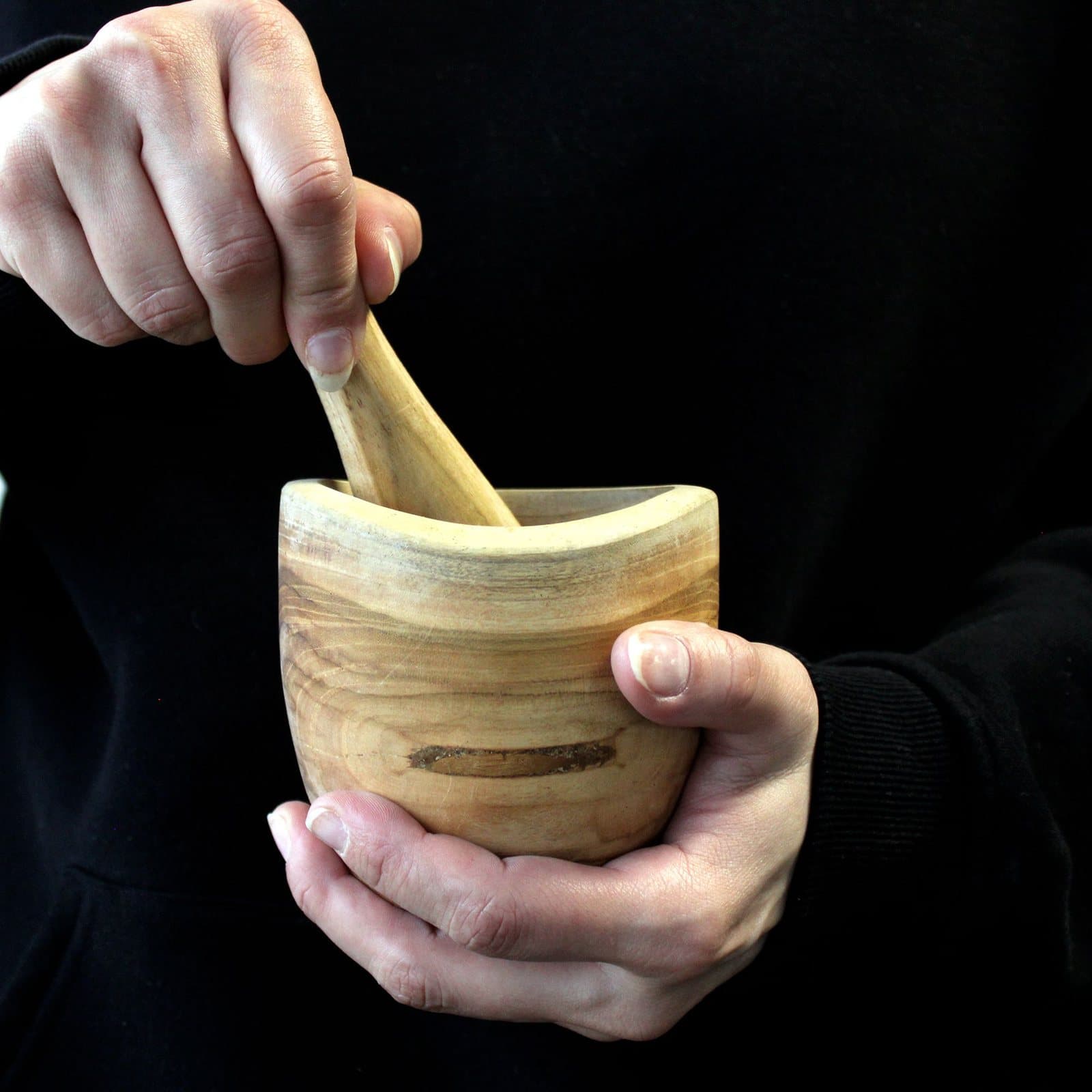 Teak pestle and mortar