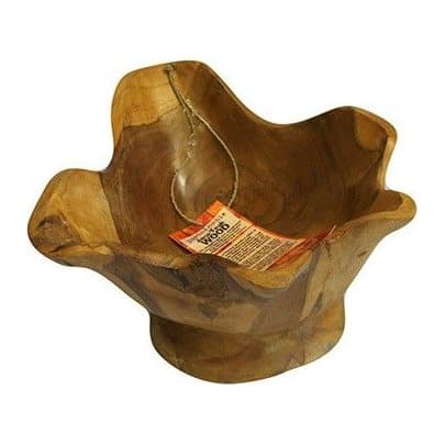 Spiky hand carved teak root finger bowl