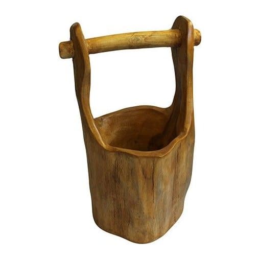 Hand carved teak root bowl with a natural abstract shape