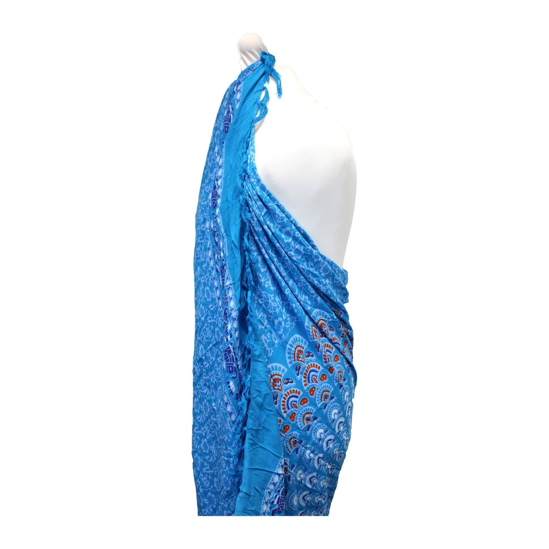 Teal mandala sarong in orange or purple