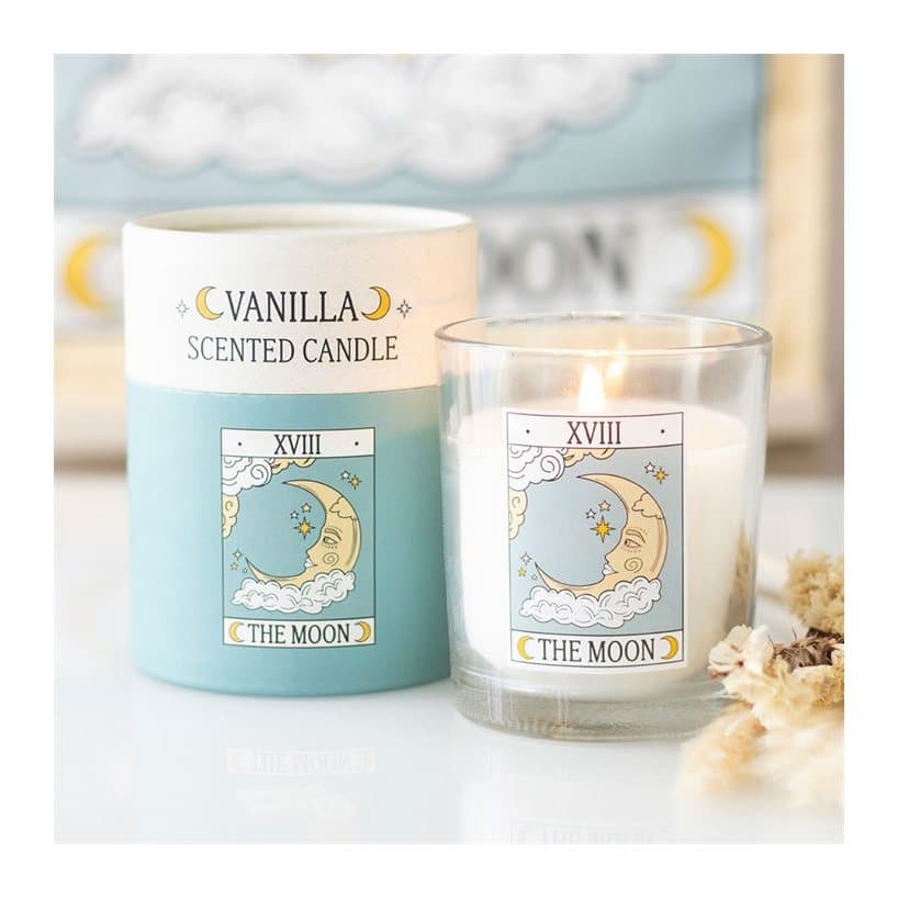 The Moon tarot vanilla candle
