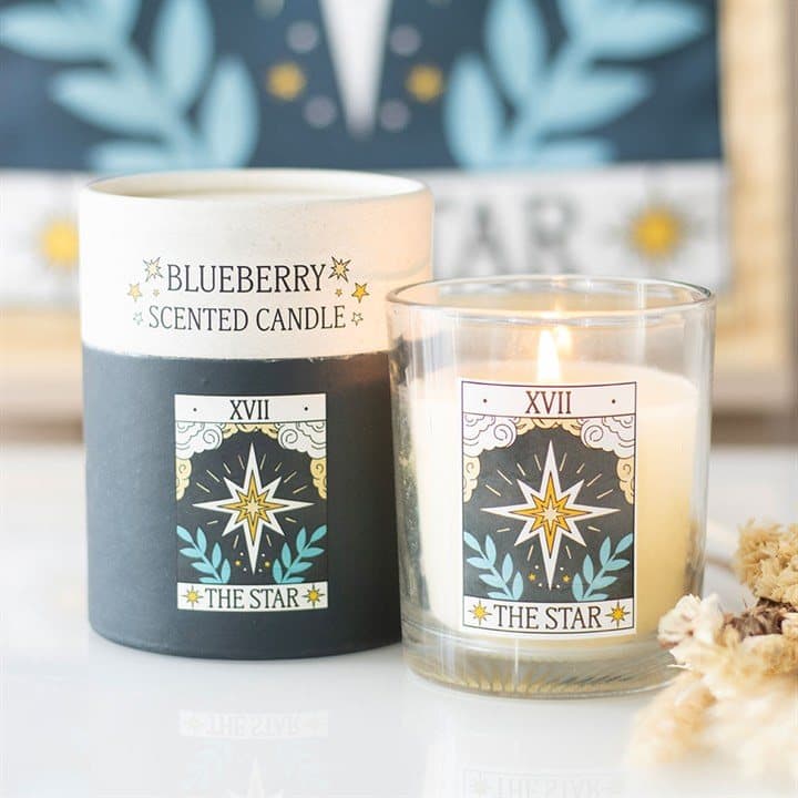 The Star vintage tarot blueberry candle