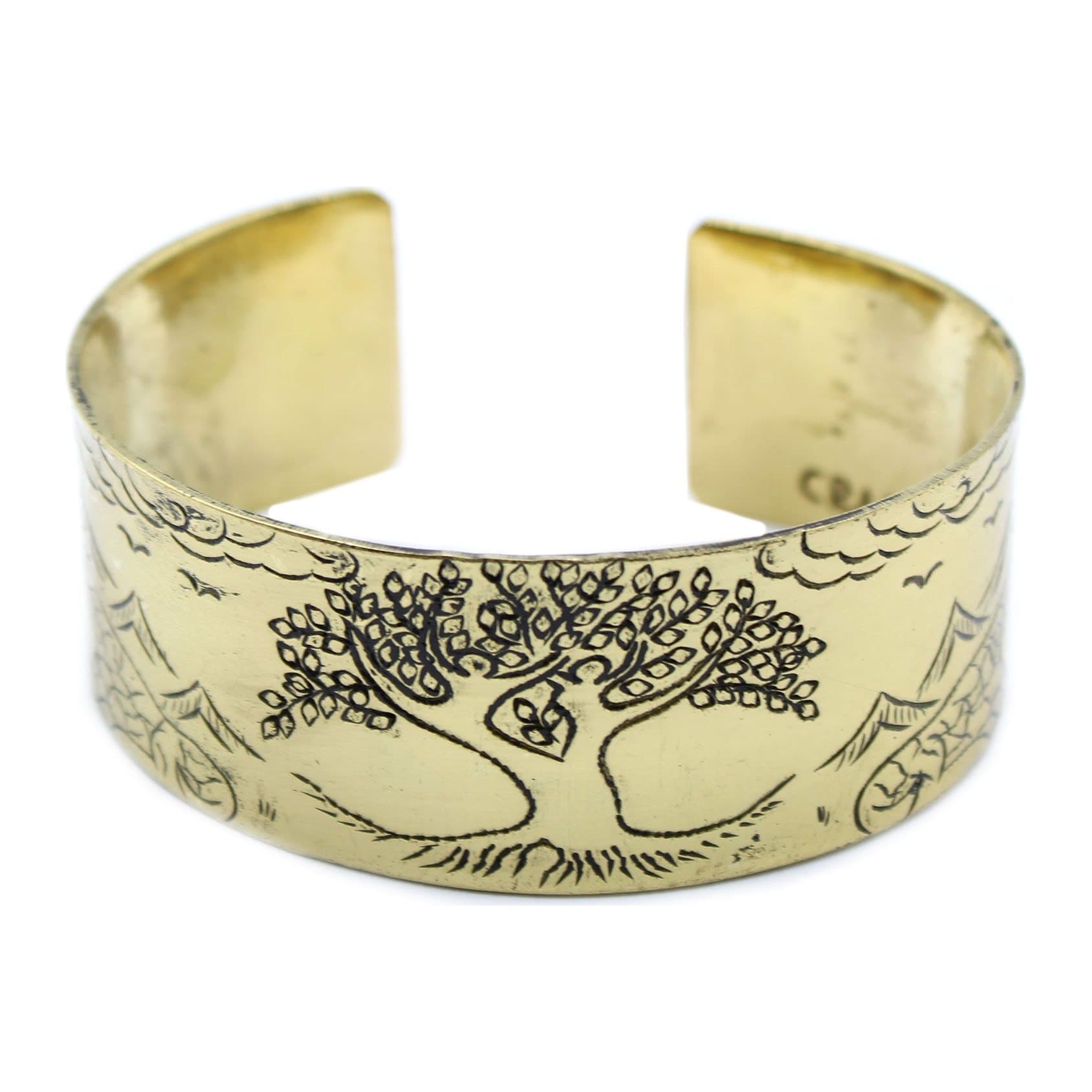Brass Tibetan cuff bracelet