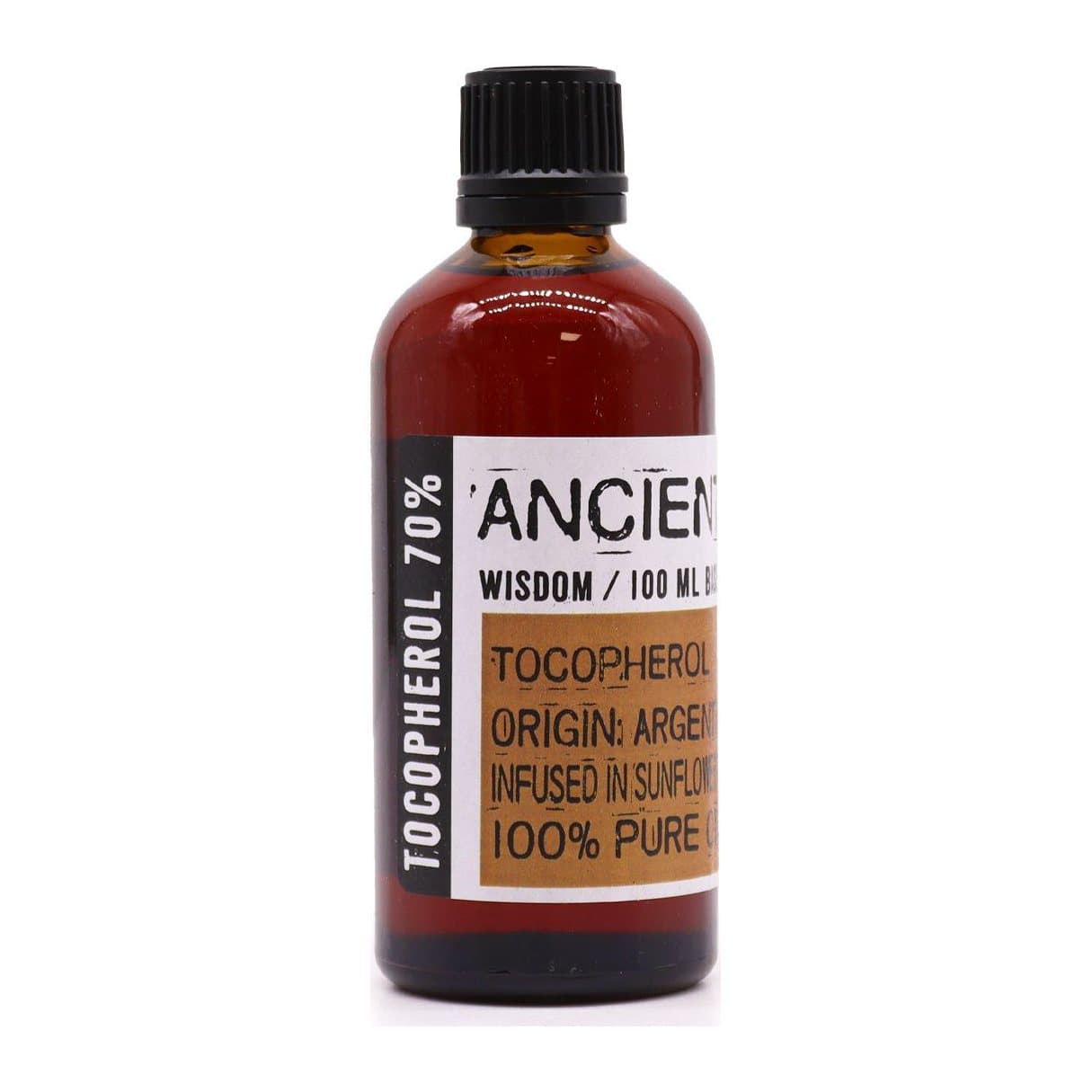 Tocopherol vitamin E base oil bottle