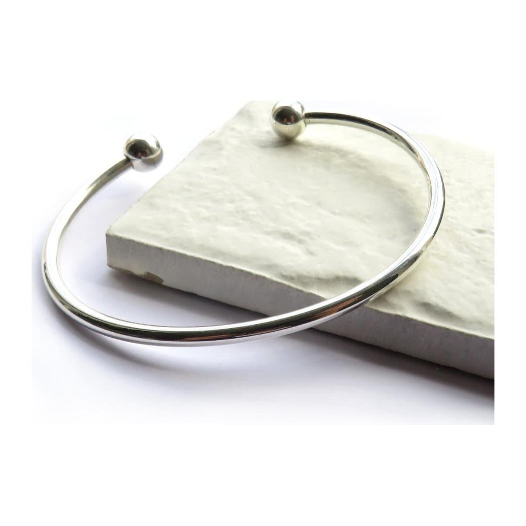 Silver torque bangle, sterling silver plated