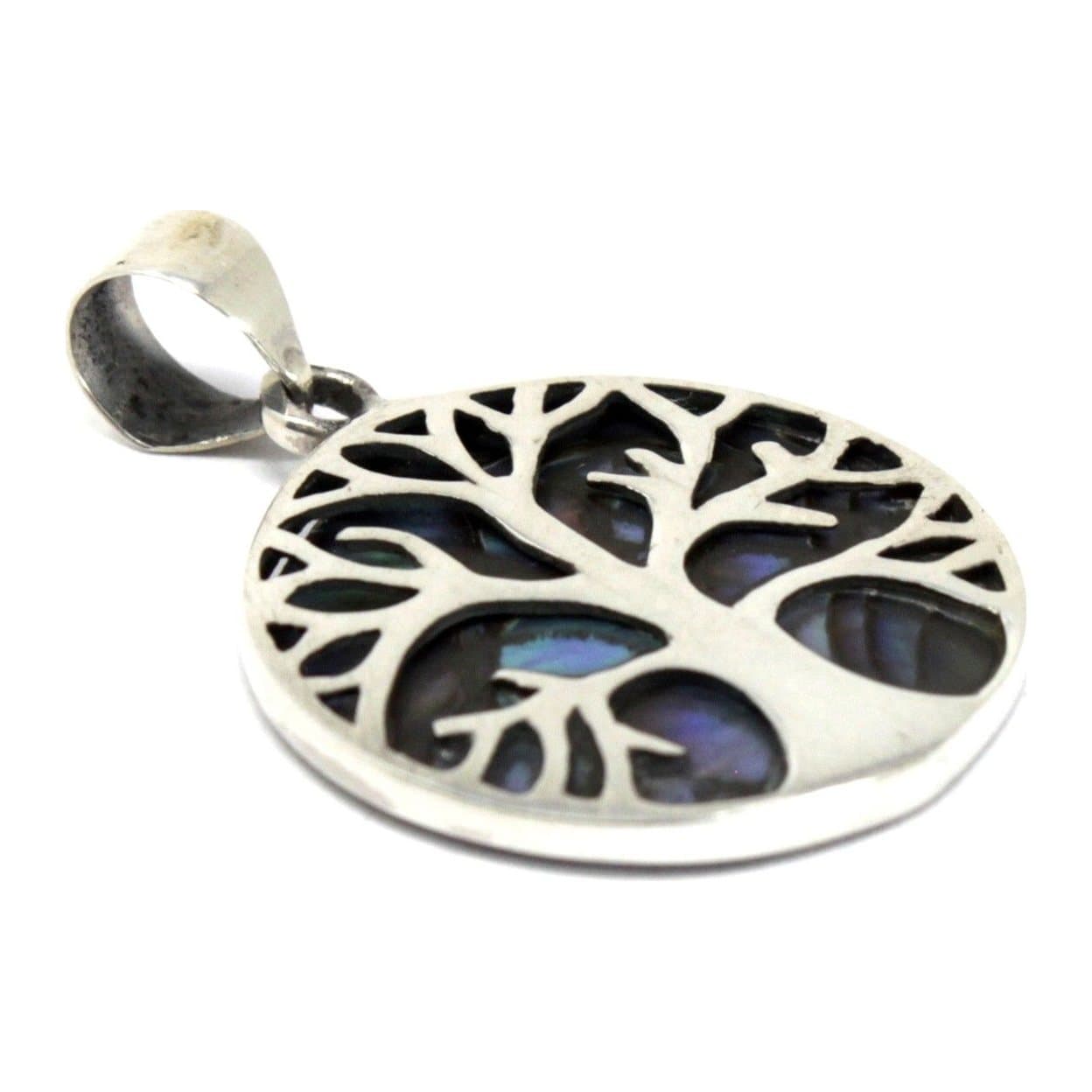 Sterling silver tree of life pendant with abalone