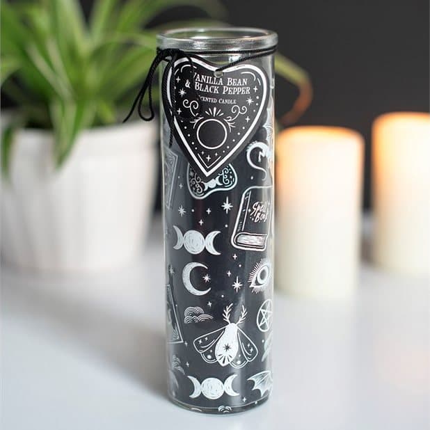 Vanilla bean and black pepper tube candle