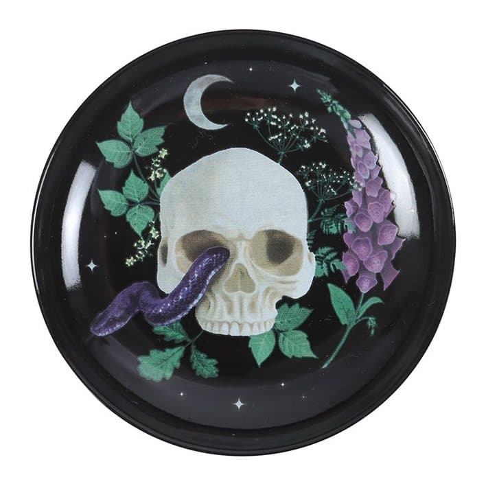 Skull and snake trinket dish