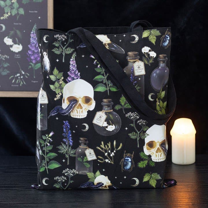 Venom and Vines gothic tote bag