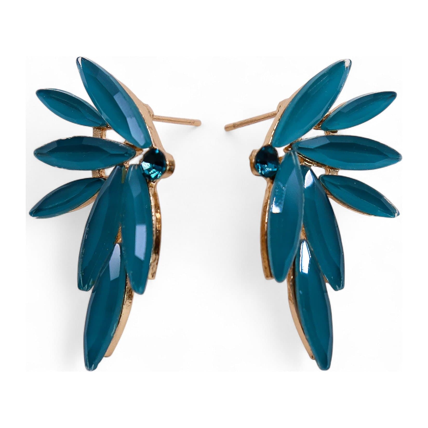 Teal glass fairy earrings