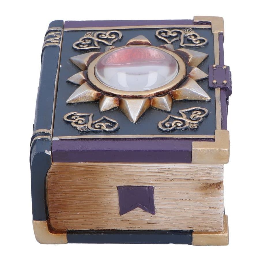 Watchers Wealth trinket box styled as an aged magical book with a red eye on the lid