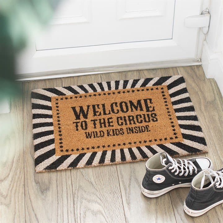 Welcome to the Circus striped doormat