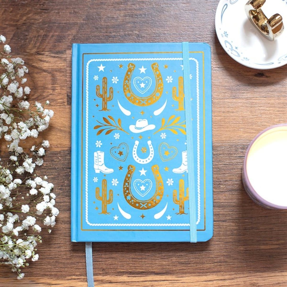 Blue Western lucky charms notebook