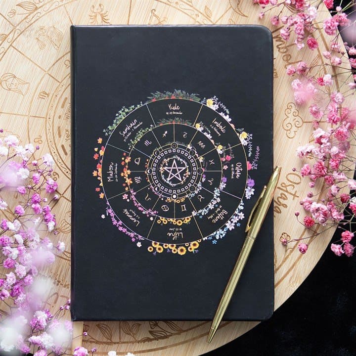 A5 notebook with a Wheel of the Year cover