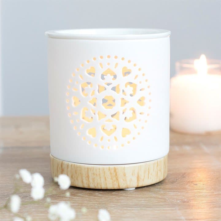 White mandala oil burner