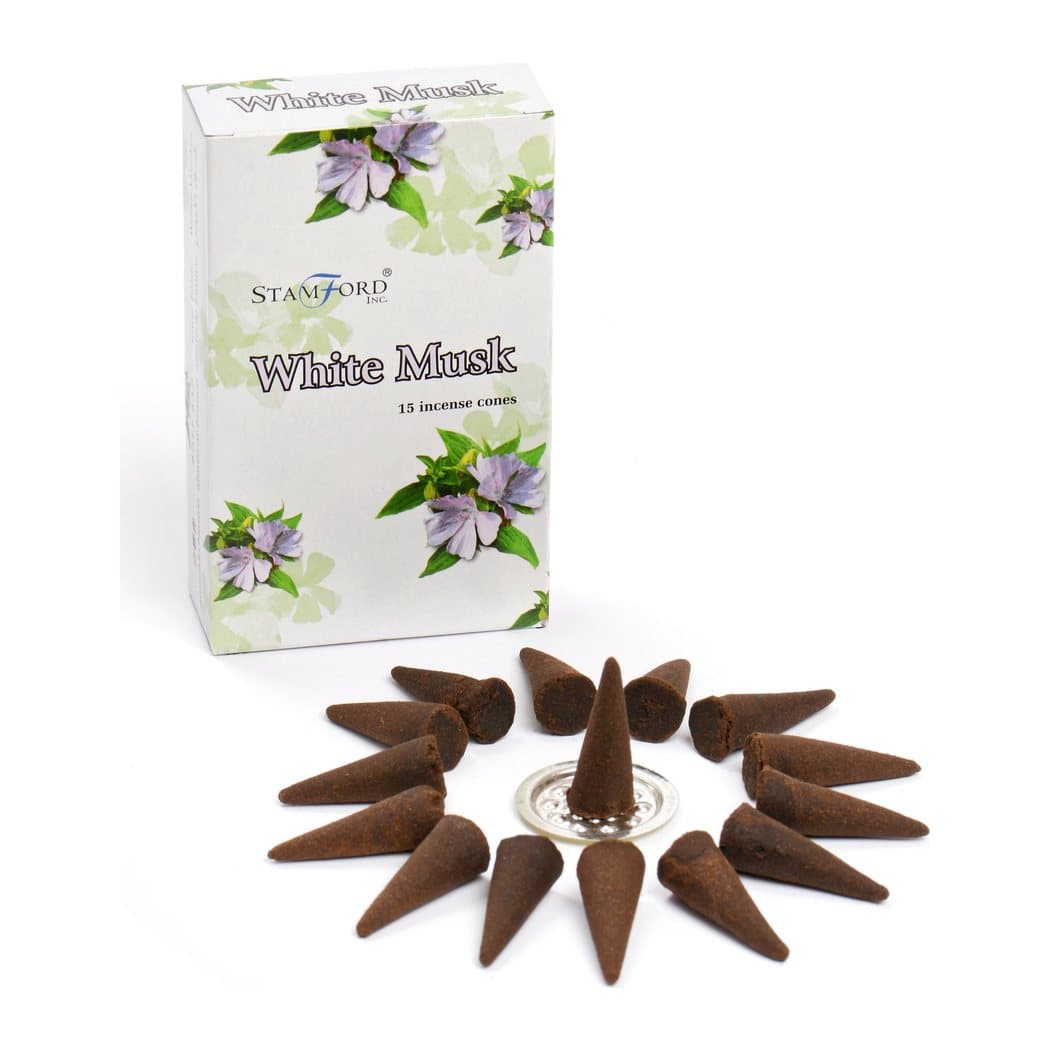 Pack of 2 White Musk incense cones from the Stamford range