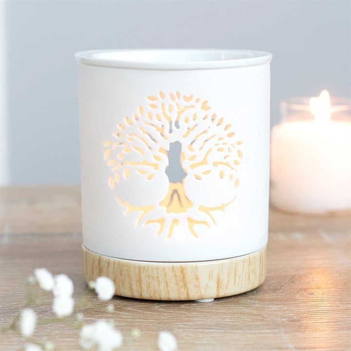 White tree of life oil burner